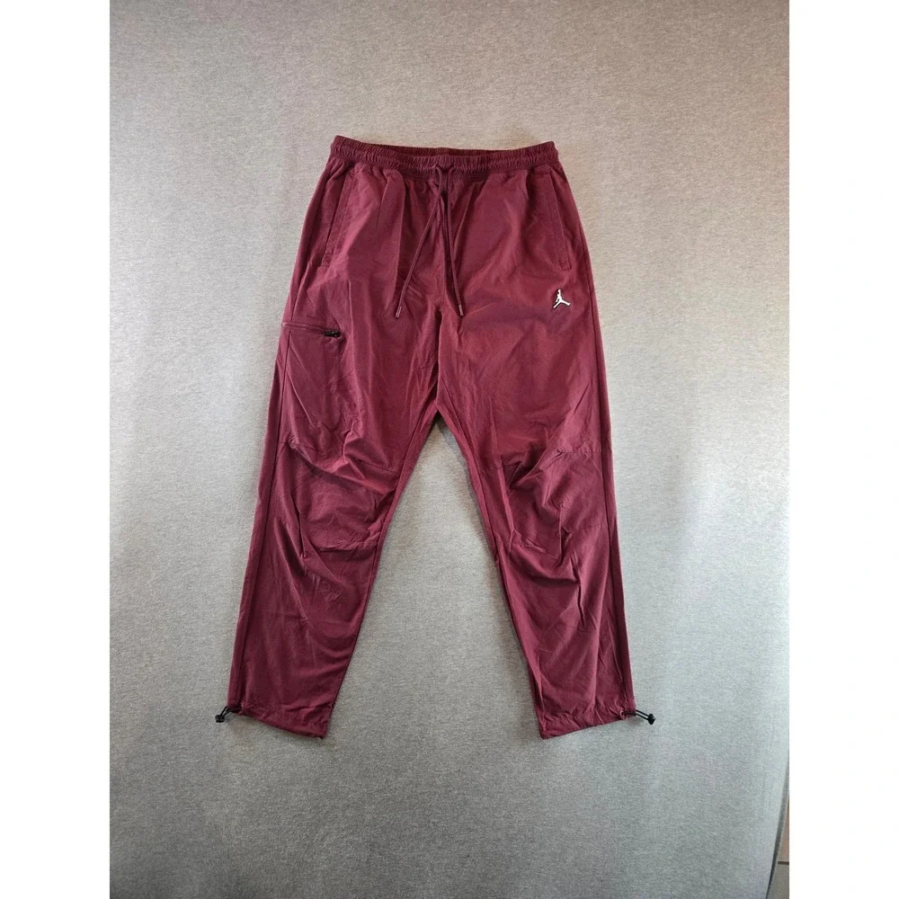 Jordan Essentials Woven Trousers Mens Large Burgundy Nylon Pants DQ7509-680